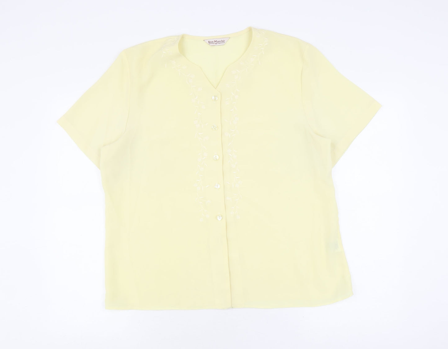 Womens UK Size 16 Bon Marché Yellow  Blouse