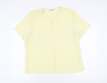 Womens UK Size 16 Bon Marché Yellow  Blouse