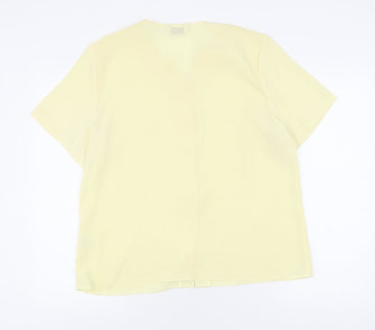 Womens UK Size 16 Bon Marché Yellow  Blouse