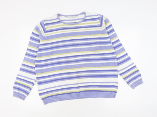 EWM Women's Multicoloured Stripe Pullover Jumper L
