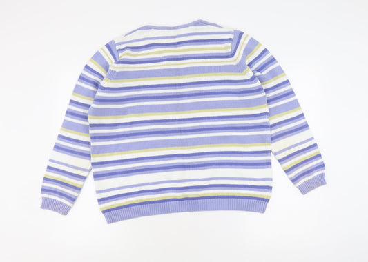 EWM Women's Multicoloured Stripe Pullover Jumper L