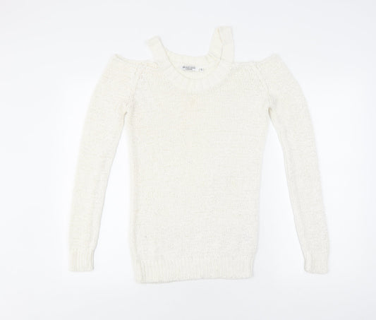Womens UK Size 10 Brave Soul White Pullover Jumper