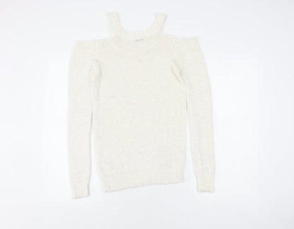 Womens UK Size 10 Brave Soul White Pullover Jumper