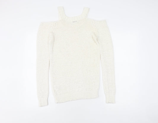 Womens UK Size 10 Brave Soul White Pullover Jumper