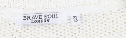 Womens UK Size 10 Brave Soul White Pullover Jumper