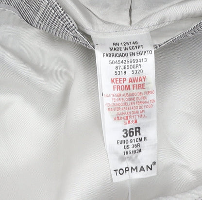 Mens UK Size 36 Topman Regular Grey Suit Jacket