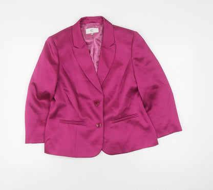 CC Women's Pink Blazer - Size 12, Classic Fit