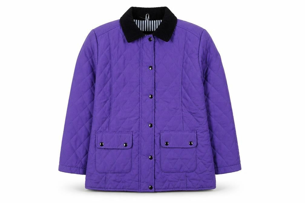 Urban Diva Women's Purple Quilted Jacket L Casual Autumn