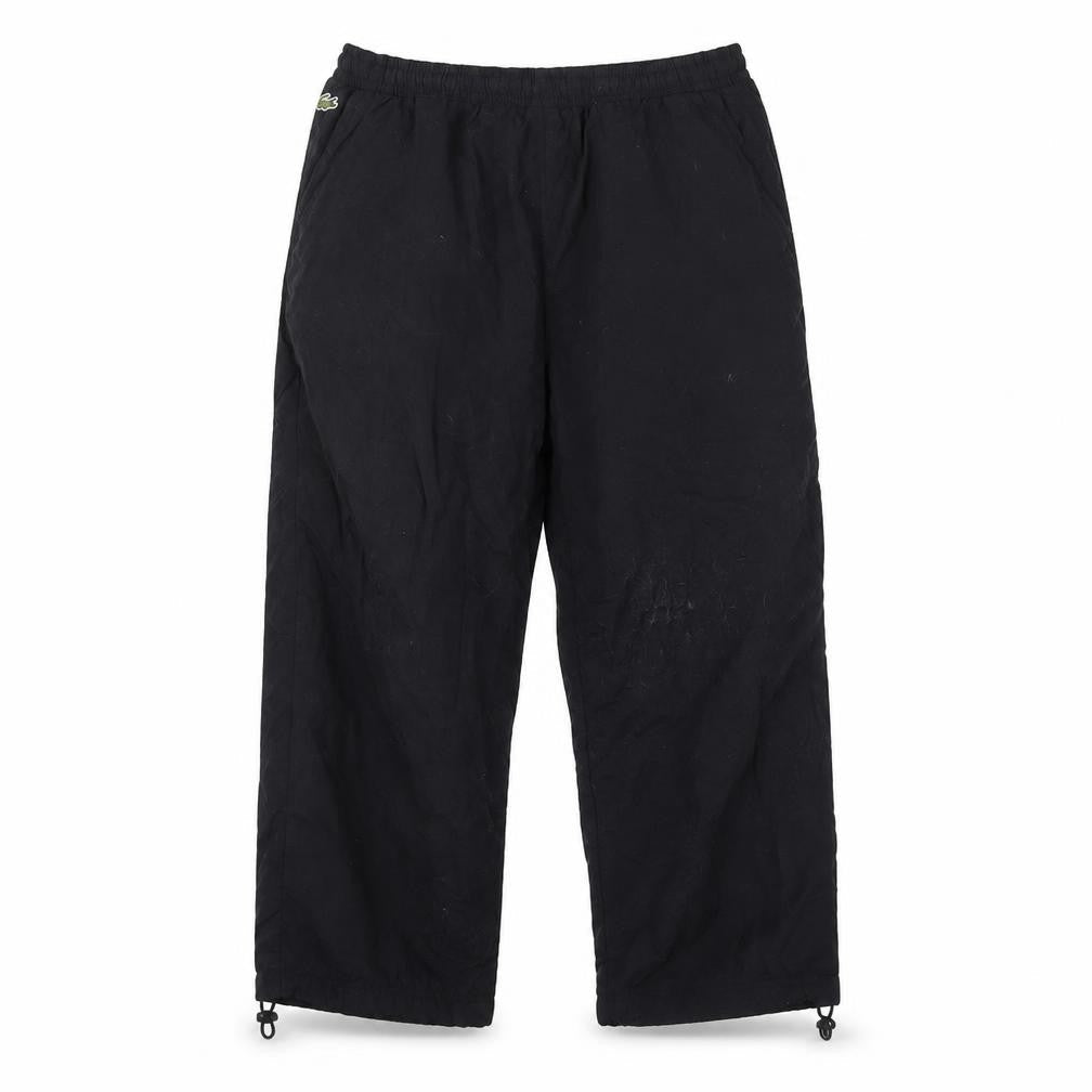 Front view of Lacoste unisex black joggers, size 10