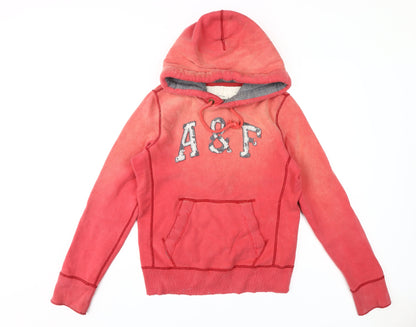 Abercrombie & Fitch Men's Red Pullover Hoodie, Small