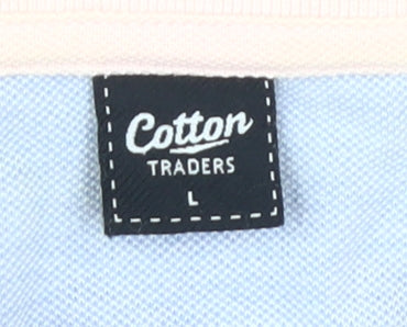Cotton Traders Men's Pink Polo Shirt L