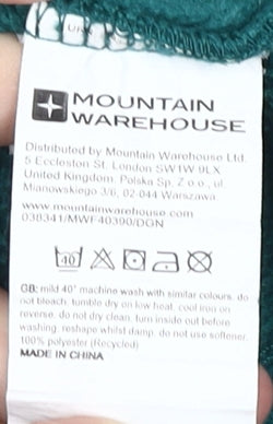 Mountain Warehouse Women's Green Fleece Jacket Size 10