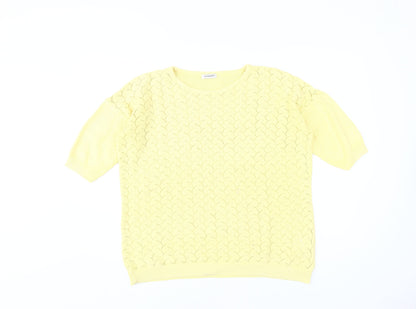 Damart Women's Yellow Crew Neck Pullover Jumper, Size 18-20