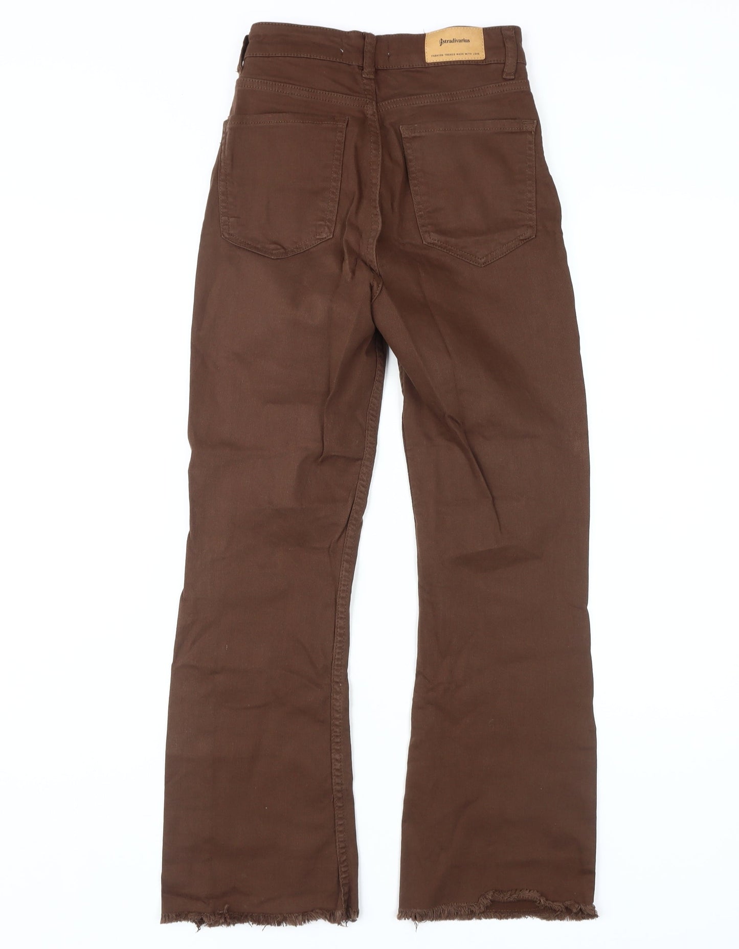 Womens UK Size 6 Stradivarius Regular Fit Straight Brown Jeans