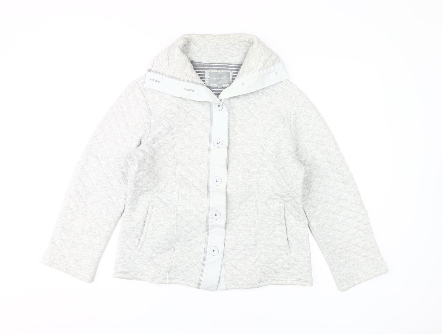 Womens UK Size M Per Una Grey Quilted Coat