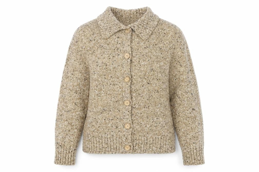 Womens UK Size 8/10 Damart Beige Cardigan Jumper