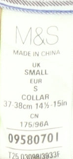 Mens UK Collar Size S Marks and Spencer Smart Multicoloured  Dress Shirt