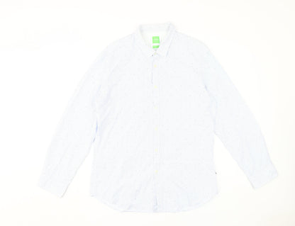 Mens UK Collar Size XL Boss Smart Blue  Dress Shirt