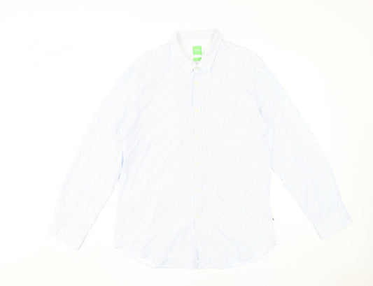 Mens UK Collar Size XL Boss Smart Blue  Dress Shirt