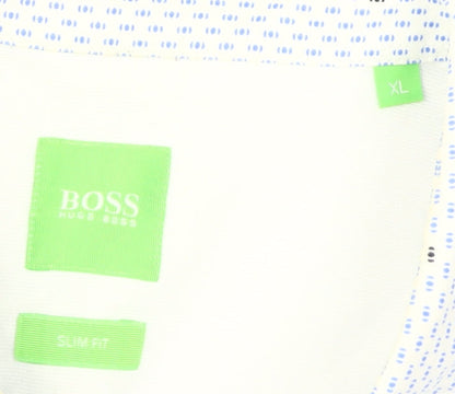 Mens UK Collar Size XL Boss Smart Blue  Dress Shirt