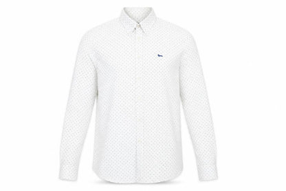 Harmont & Blaine Men's XL White Polka Dot Shirt