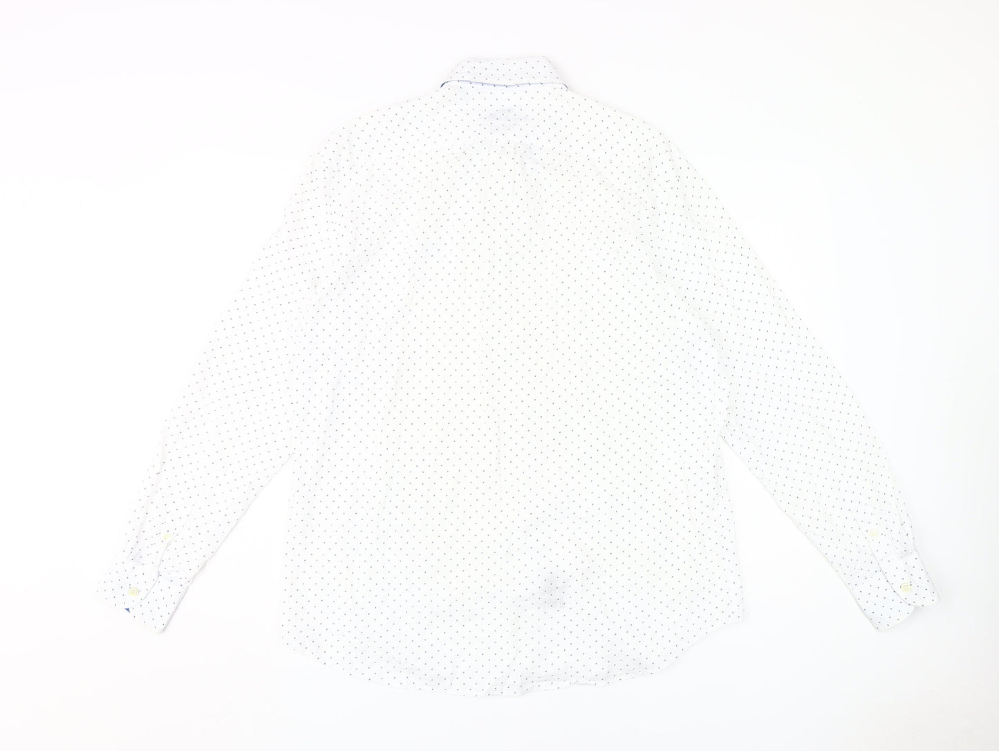 Harmont & Blaine Men's XL White Polka Dot Shirt
