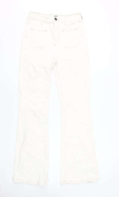 BDG Women's White Flared Jeans, Size L, Cotton Blend