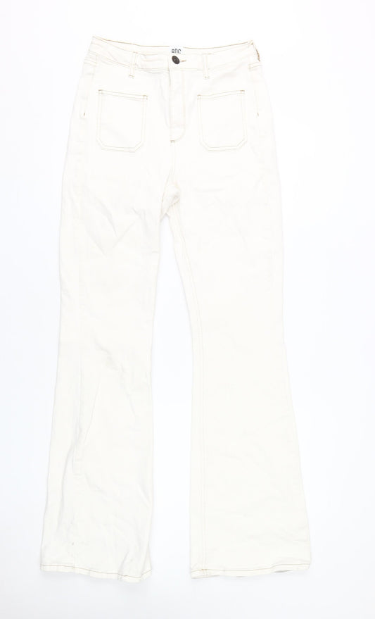 BDG Women's White Flared Jeans, Size L, Cotton Blend