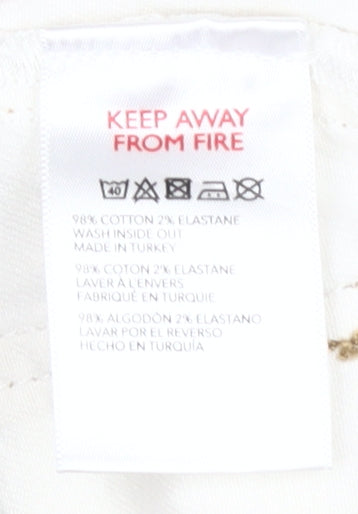 BDG Women's White Flared Jeans, Size L, Cotton Blend