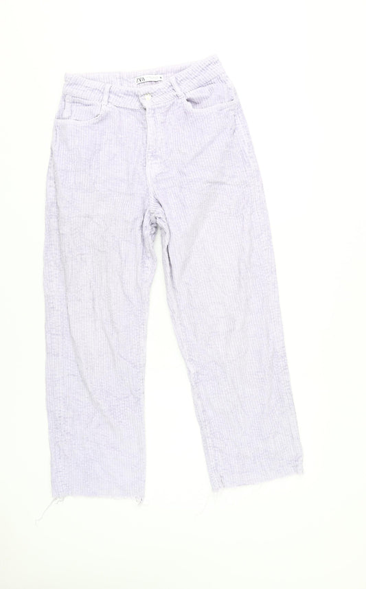 Womens UK Size 12 Zara Regular Fit Casual Ivory Trousers