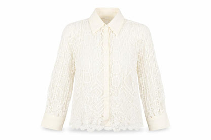 Womens UK Size 12 Zara Ivory  Button-Up
