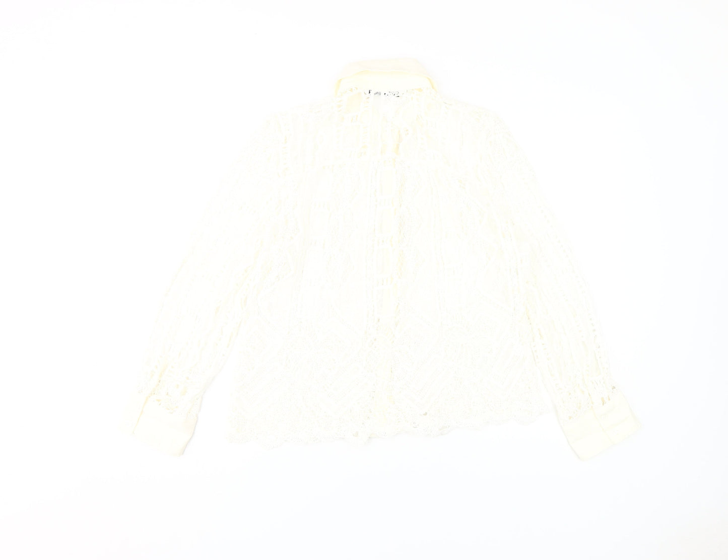 Womens UK Size 12 Zara Ivory  Button-Up