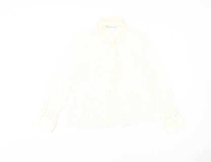 Womens UK Size 12 Zara Ivory  Button-Up