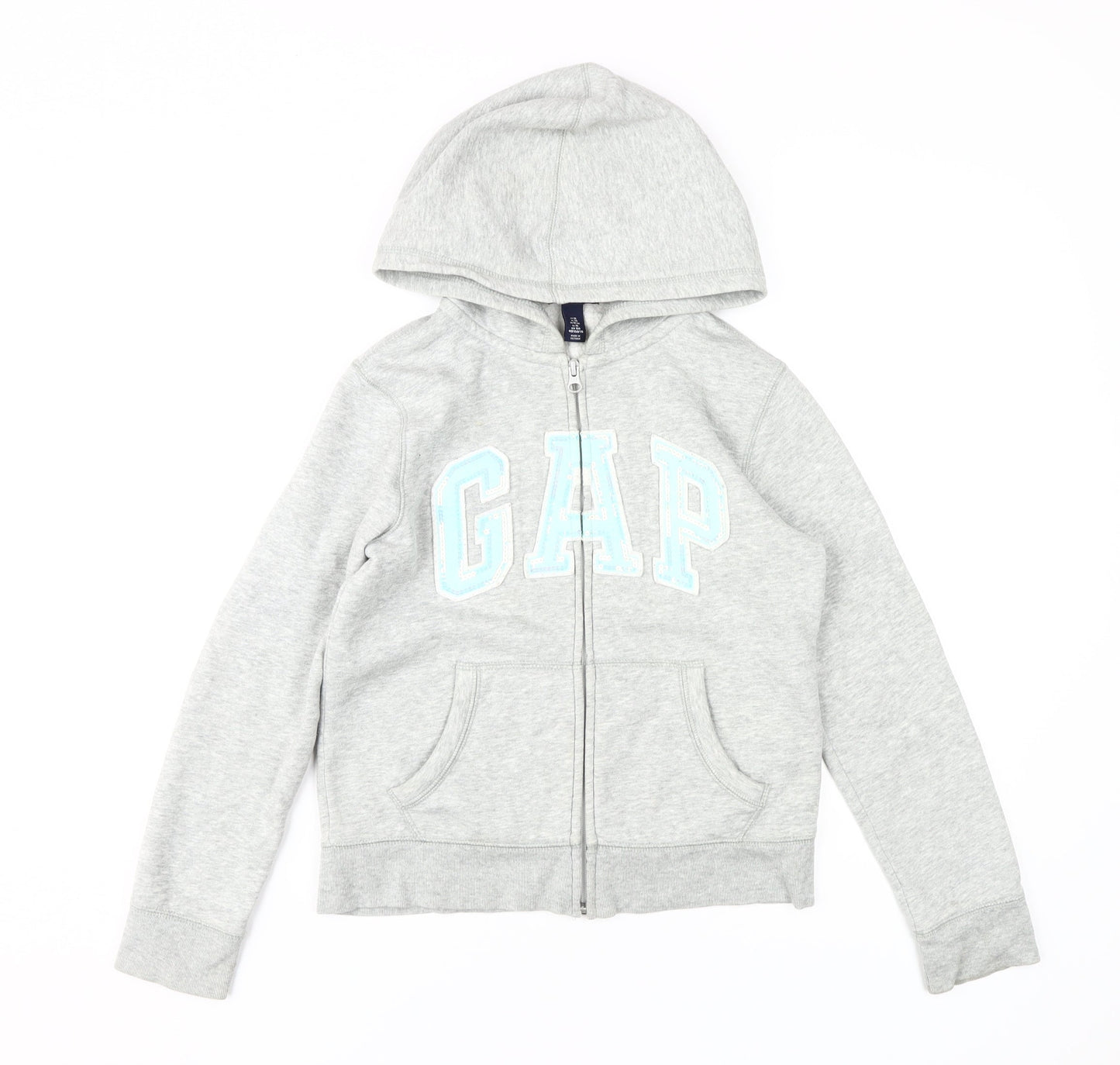 GAP Girls Grey Hoodie, Logo, Size 12, Full Zip, Casual Wear