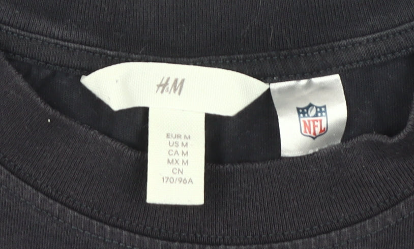 Unisex Adults UK Size M H&M Black  T-Shirt