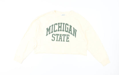 Michigan State University White Cropped T-Shirt M Unisex