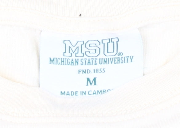 Michigan State University White Cropped T-Shirt M Unisex