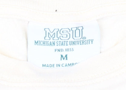 Michigan State University White Cropped T-Shirt M Unisex