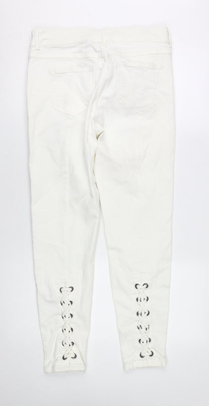 Marks and Spencer Women's White Lace Accent Jeans 14