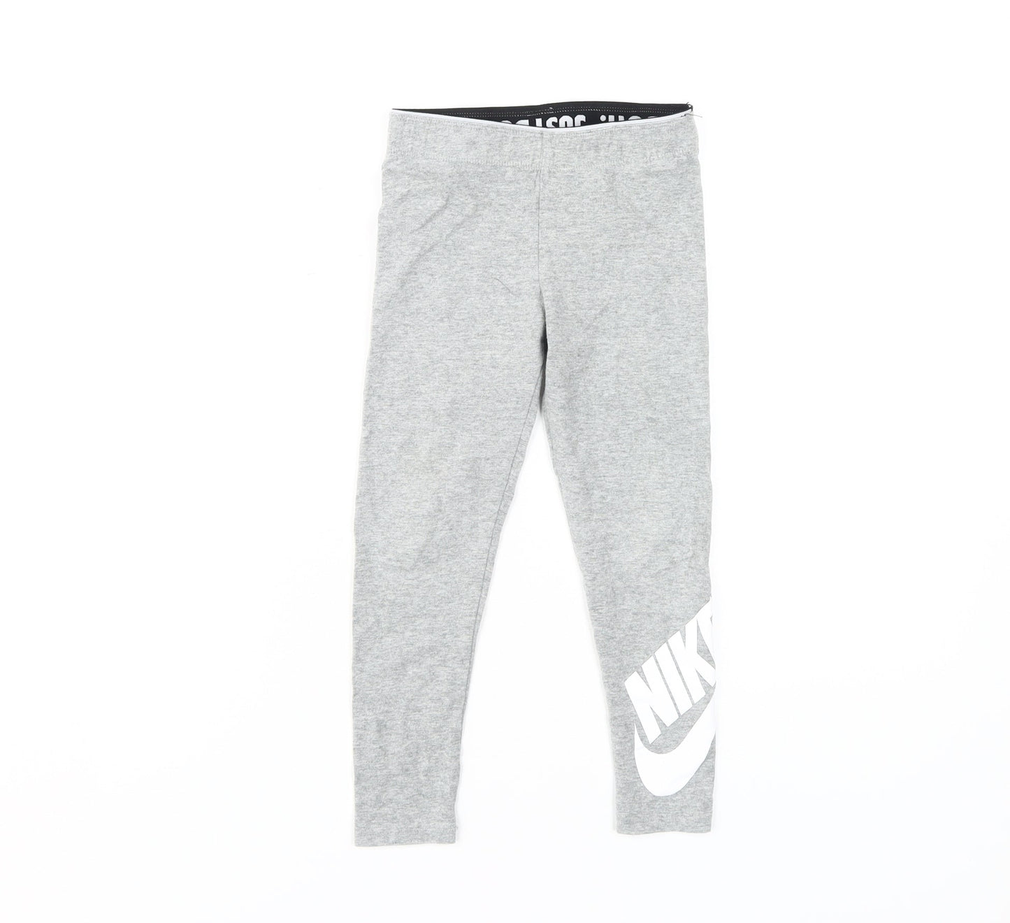 Nike Girls Grey Leggings 6 Years Elastic Waist Athleisure