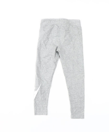 Nike Girls Grey Leggings 6 Years Elastic Waist Athleisure