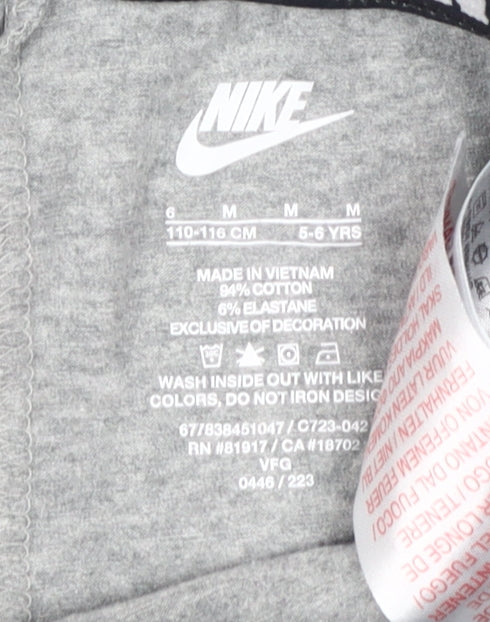 Nike Girls Grey Leggings 6 Years Elastic Waist Athleisure