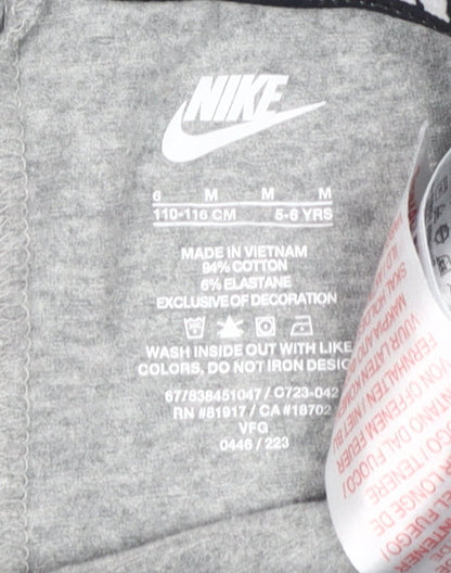 Nike Girls Grey Leggings 6 Years Elastic Waist Athleisure