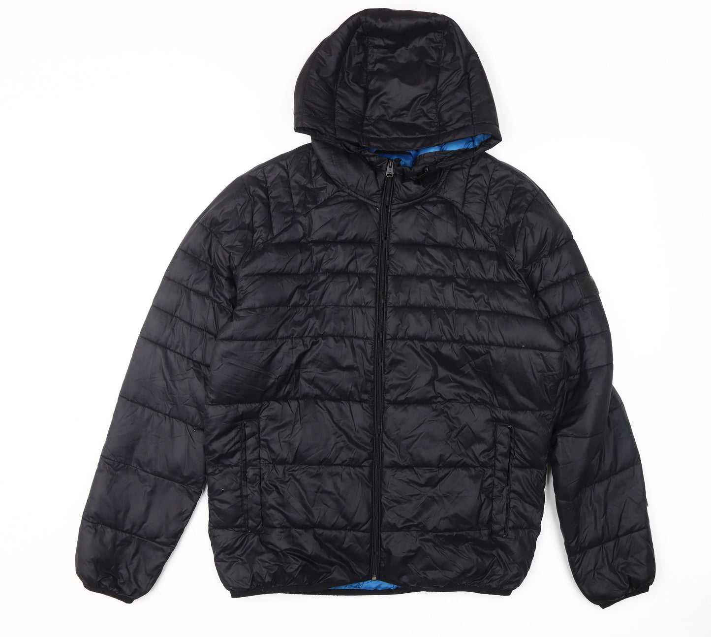 Mens UK Size L JACK & JONES Black Puffer Jacket