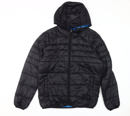 Mens UK Size L JACK & JONES Black Puffer Jacket