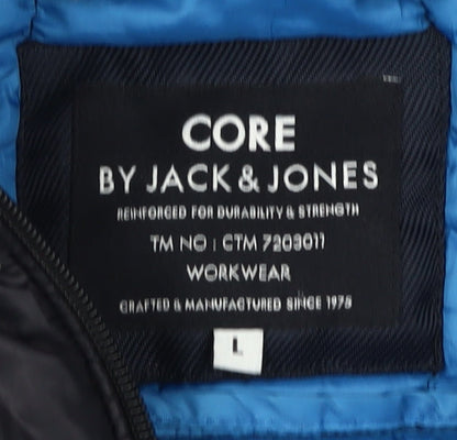 Mens UK Size L JACK & JONES Black Puffer Jacket