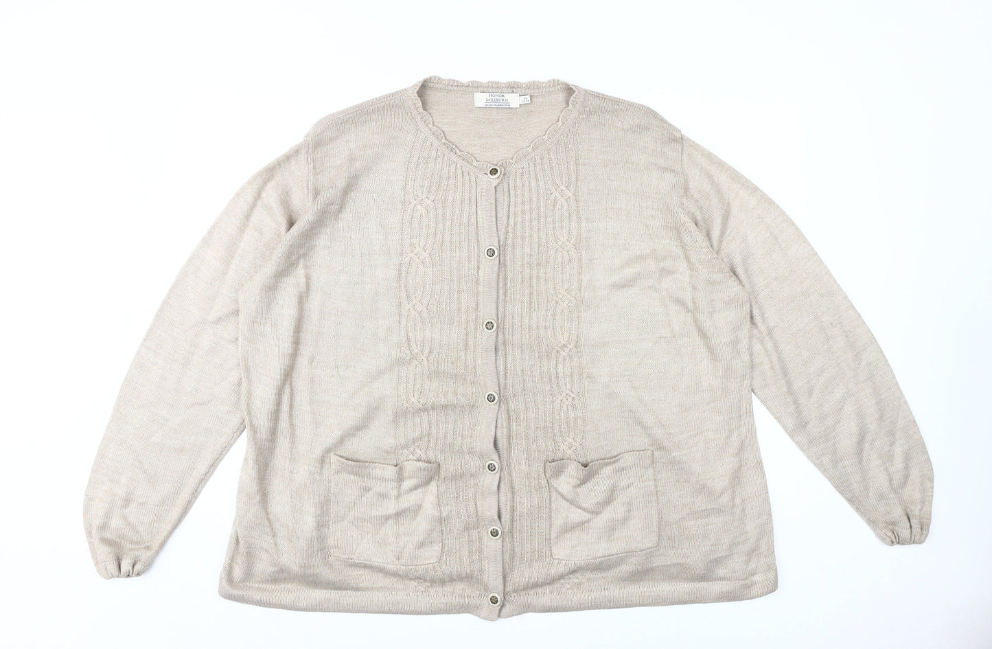 Womens UK Size XL Honor Millburn Beige Cardigan Jumper
