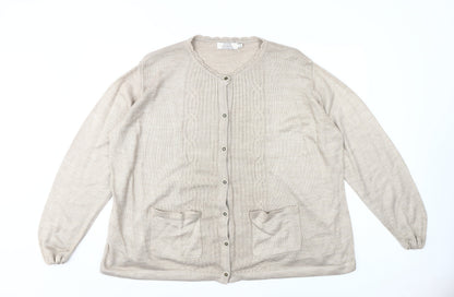 Womens UK Size XL Honor Millburn Beige Cardigan Jumper