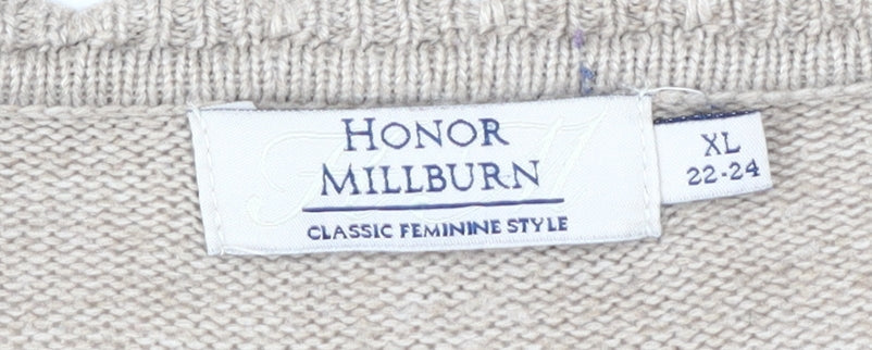 Womens UK Size XL Honor Millburn Beige Cardigan Jumper