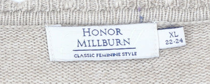 Womens UK Size XL Honor Millburn Beige Cardigan Jumper